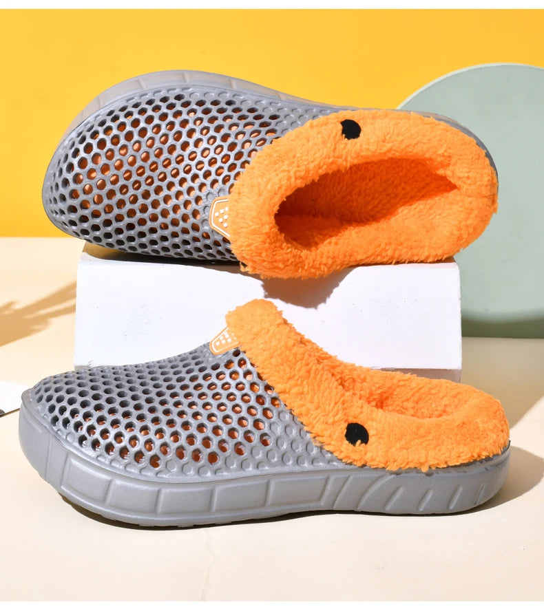 Couple Cotton Slippers – Winter Warm Plush Velvet Thickened Clogs for Men & Women