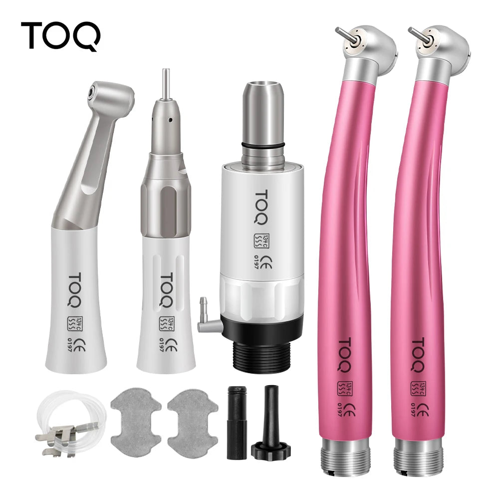 Dental High & Low Speed Handpiece Kit — Straight & Contra Angle Air Turbine with 2/4 Hole M4/B2 for Full Dental Equipment Set