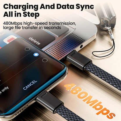 OLAF 60W USB-C to USB-C Cable - Short Fast Charging & Data Cable for iPhone, Samsung & Xiaomi Devices