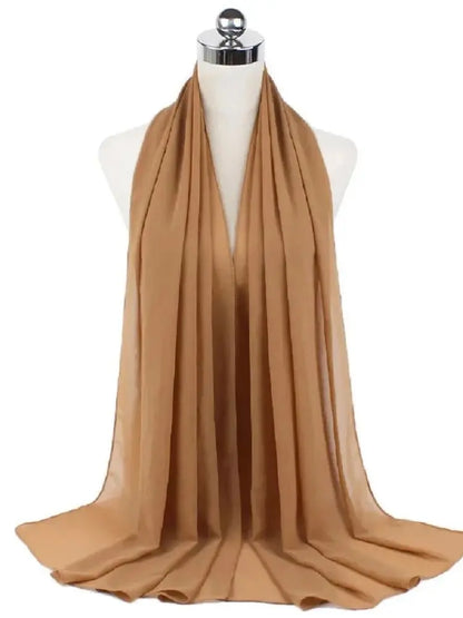 Women’s Solid Chiffon Instant Hijab – Ready-to-Wear Islamic Scarf, Muslim Shawl & Arab Head Wrap