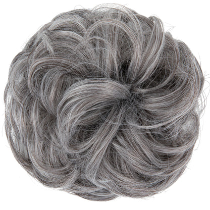 Synthetic Messy Hairpiece Chignon Scrunchie – Blonde & Brown Donut Bun for Women, Elastic Daily Use Hair Extension H9