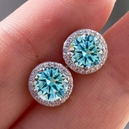 925 Sterling Silver Moissanite Earrings – 1 Carat Round Studs, Engagement, Wedding & Daily Wear Luxurious Gift for Women