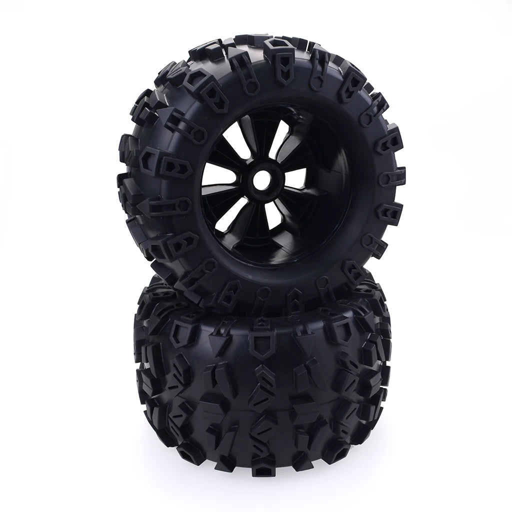 4pcs 1/8 Scale 17mm Hex RC Truck Tires & Wheels Set – Glued for Traxxas Maxx, Tmaxx, E-Revo, Revo 3.3, JLB Cheetah Monster
