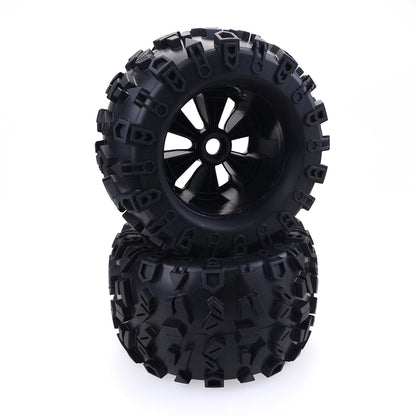4pcs 1/8 Scale 17mm Hex RC Truck Tires & Wheels Set – Glued for Traxxas Maxx, Tmaxx, E-Revo, Revo 3.3, JLB Cheetah Monster