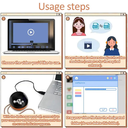 3D Video Crystal Ball Lamp - DIY Memory Glass Sphere with 2.7" Screen & 4GB Video Player, Gift Idea