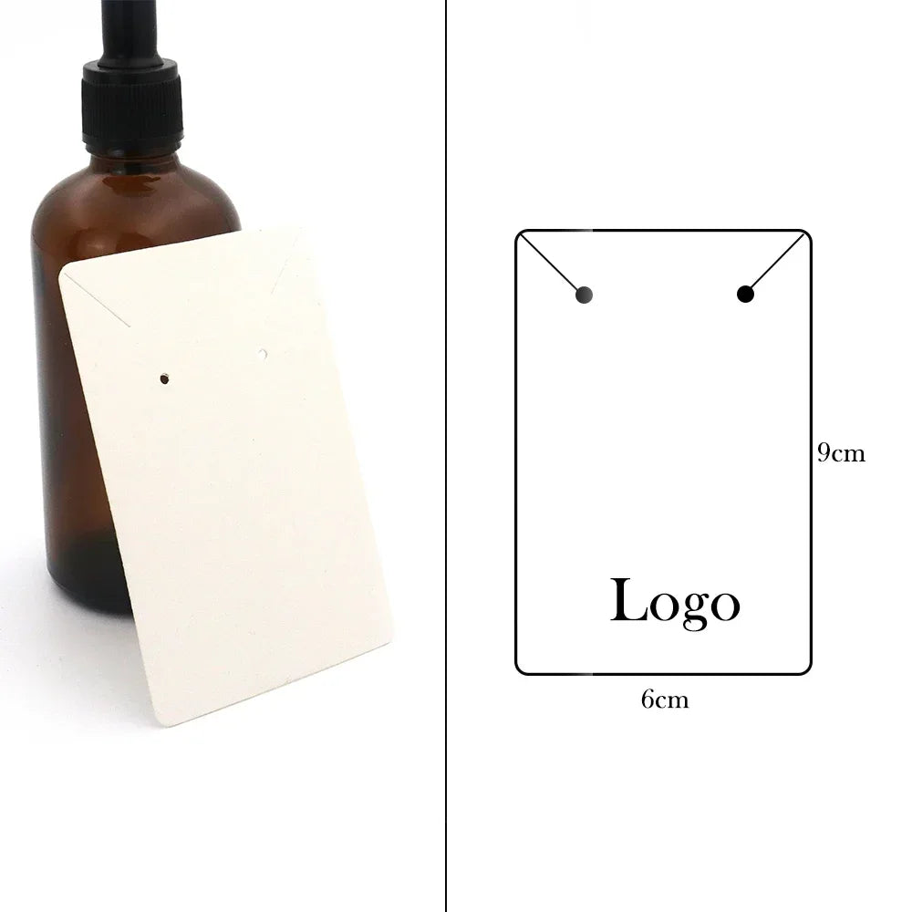 100PCS Kraft Paper Jewelry Display Cards — 19 Sizes in White, Black & Brown for Earrings, Necklaces & Packaging