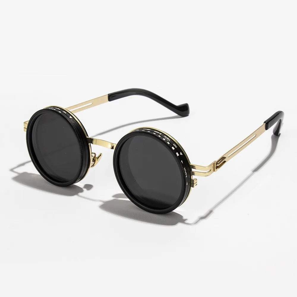 2025 Unisex Handmade ND9 Adjustable Sunglasses – Rotating Lenses with Dimming & Brightness Control