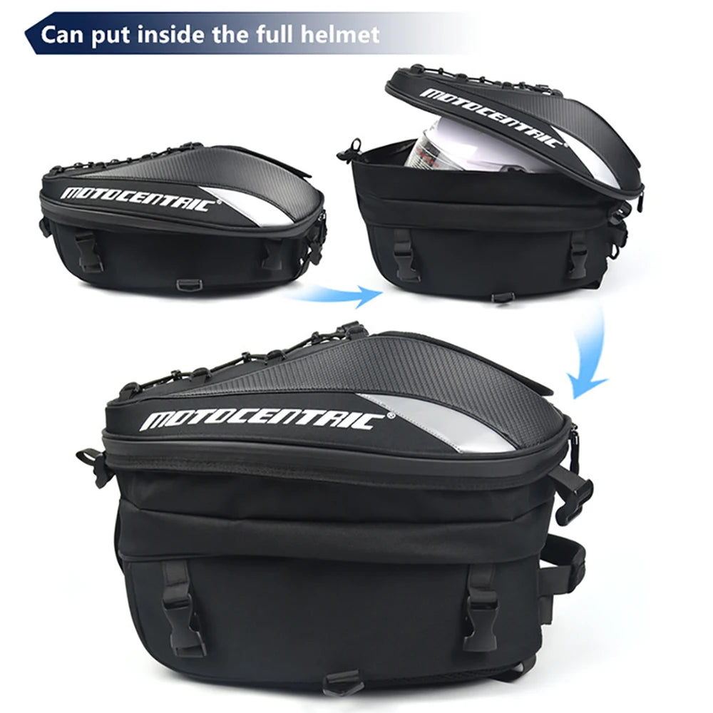 Waterproof Motorcycle Saddle Bag - Reflective, Multi-functional Motorcycle Backpack, High-Capacity Tail Bag Luggage