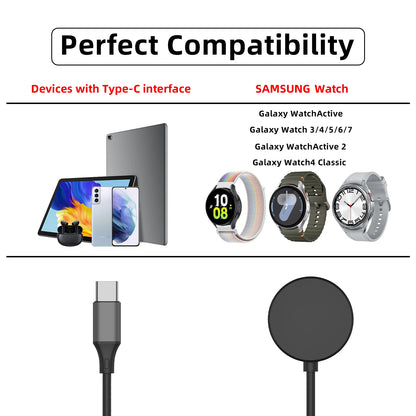 Samsung Galaxy Watch USB-C Fast Charger - PD 60W Charging Cable for Galaxy Watch Ultra, 7, 6, 6 Classic, 5, 5 Pro and Galaxy S25, S24, S23, Z Fold 6
