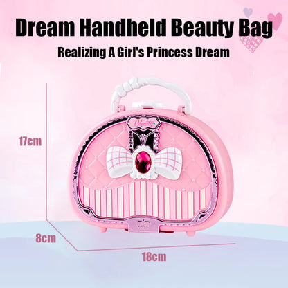 Kids Beauty Makeup Kit – Washable Pretend Play Cosmetic Set with Mirror, Non-Toxic Little Bag, Safe Birthday Gift for Girls