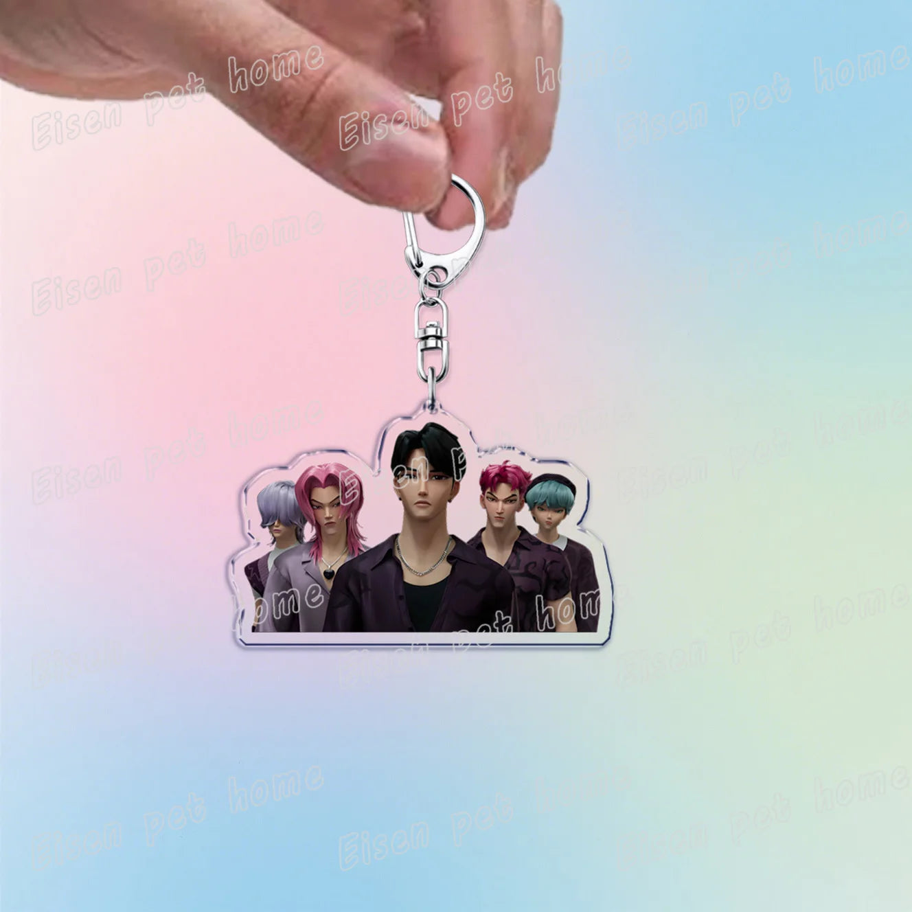 Kpop Demon Hunters Huntrix Saja Boys Keychain Bag Charm Rumi Zoey Jinu Ramen Keyring Fans Gift