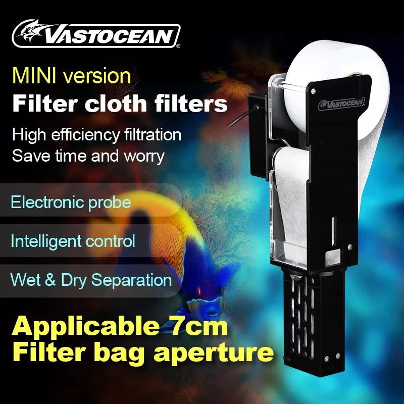 VASTOCEAN Mini Aquarium Filter Cloth Roll – Automatic Wet & Dry Separation Filter Paper Box for Fish Tank Filtration System