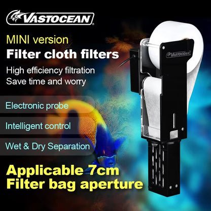 VASTOCEAN Mini Aquarium Filter Cloth Roll – Automatic Wet & Dry Separation Filter Paper Box for Fish Tank Filtration System