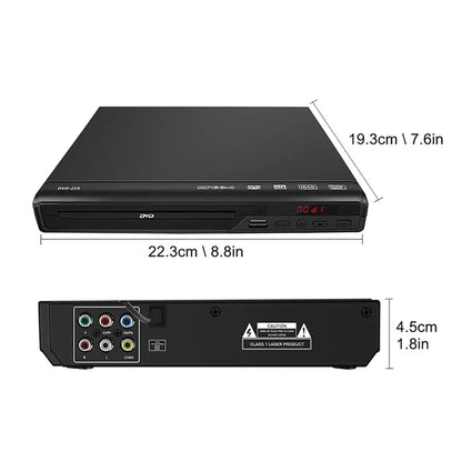 Multi-Region Full HD 1080P DVD Player – Multimedia Digital TV Disc Player for DVD, CD, MP3, MP4, RW, VCD, Home Theater System