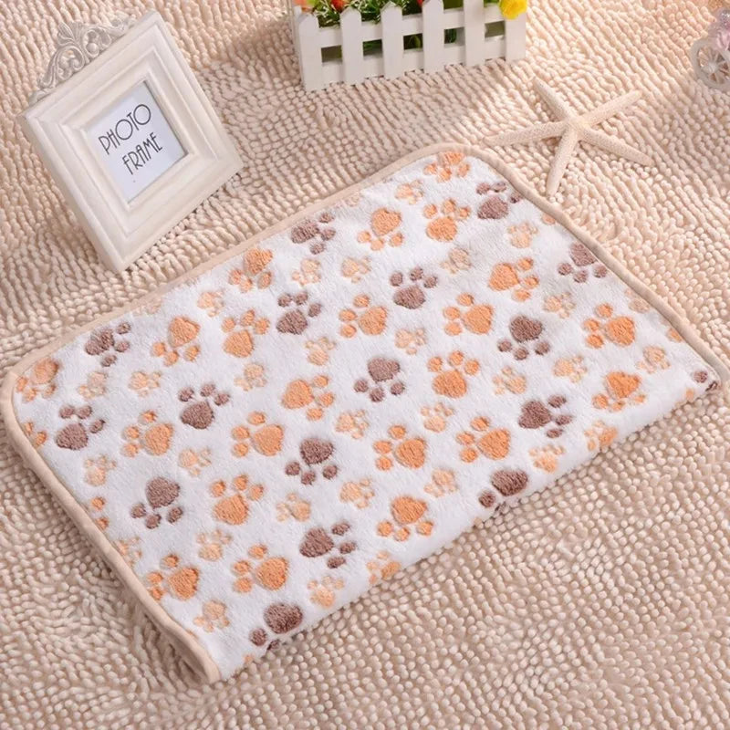Cute Fleece Pet Bed Mat Cover - Soft Warm Blanket Towel for Small Medium Large Dogs & Cats