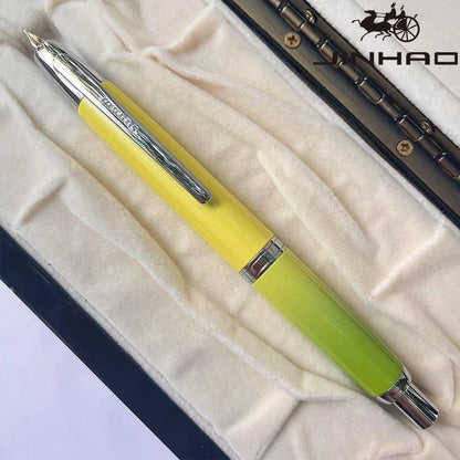 Jinhao 10 Metal Fountain Pen – Press-Out Nib, Retractable Fine Nib with Ink Converter