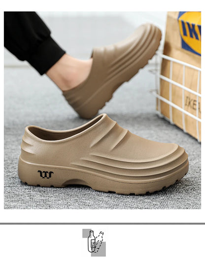 Summer Chef Shoes – Anti-Slip & Oil-Proof Work Slippers, Casual Trendy One-Step Fashion Sports Shoes