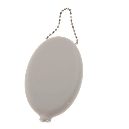 Small Oval PVC Coin Purse – Colorful Change Holder with Chain for Travel & Accessories