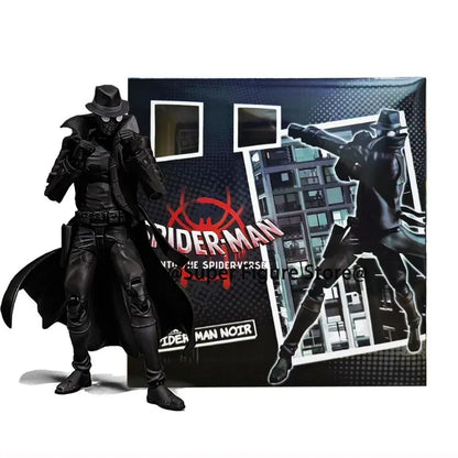 Sentinel Peter Parker Action Figure – Spider-Verse Noir PVC Collectible, Movable Miles Parker Figurine