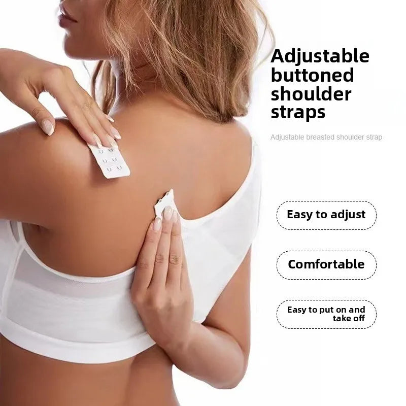 Front Closure Posture Corrector Push Up Bra – Shockproof Sports Support Vest for Women, Lift Up Cross Back Fitness Underwear