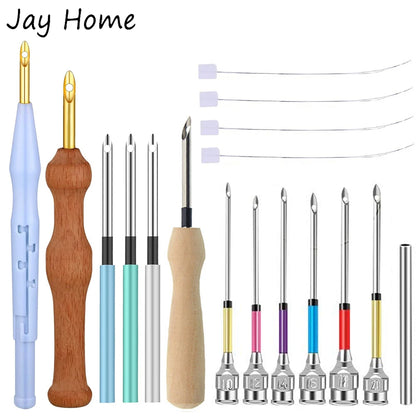 6 Pcs Punch Needle Beginner Kit – Adjustable Rug Punch Needles with Yarn for Cross Stitch and Embroidery Crafts