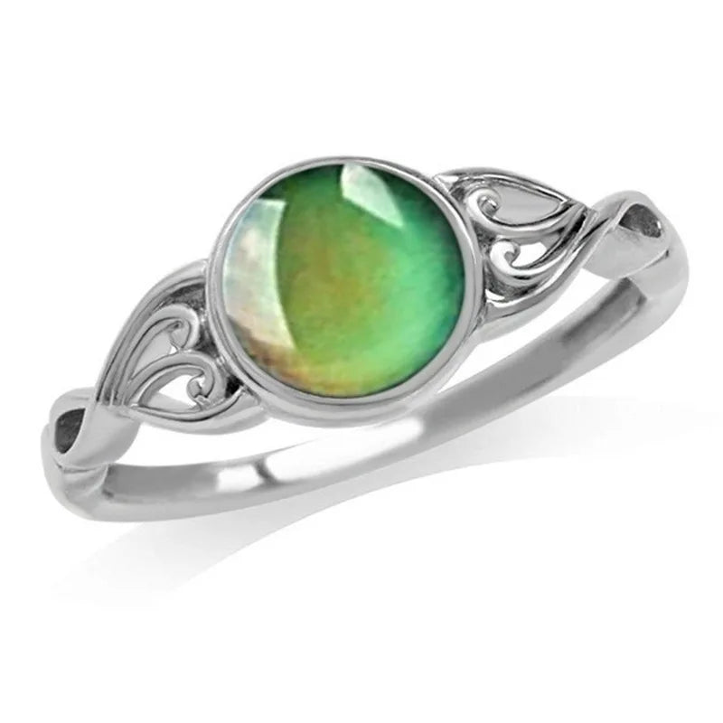 Color Changing Moon Stone Mood Ring – Fashion Jewelry Gift for Women & Men, Emotional Temperature Sensitive Design