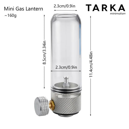Candlestick-Style Metal Gas Lantern - Portable Ambient Light for Camping Tents, Canopies & Outdoor Use
