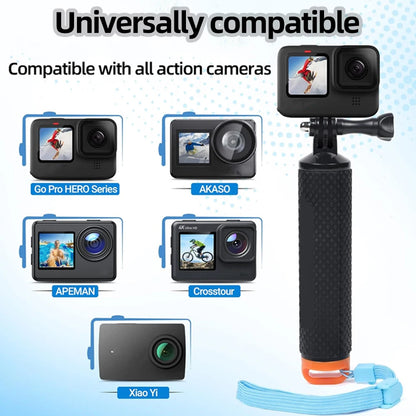 GoPro Floating Hand Grip Waterproof Handle & Selfie Stick - For GoPro Hero 13/12/11/10/9/8/7/6/5, Insta360 X4/X3, DJI Action 4/3