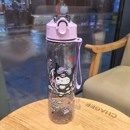 800ML Hello Kitty Water Cup — Kawaii Kuromi, Melody & Cinnamoroll Pop-Up Outdoor Bottle, Large Capacity, Perfect Kid Gift