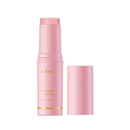 Wrinkle Bounce Multi Balm Stick - Deep Hydrating Pink Facial Balm and Makeup Base for Smooth, Glowing Skin