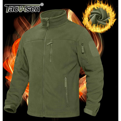 TACVASEN Men's Fleece Jacket - Warm Windproof Full Zip Outdoor Hiking Coat