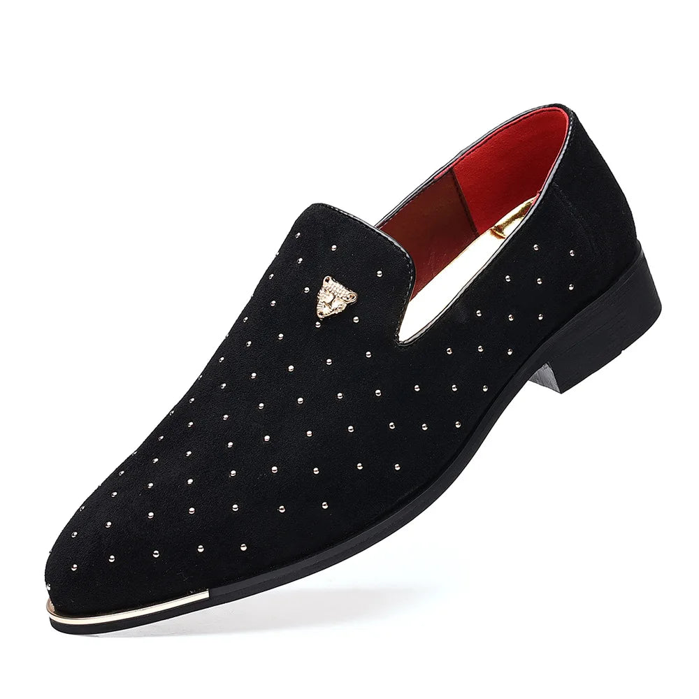 Luxury Men's Suede Dress Loafers - Elegant Casual Business Shoes for Men