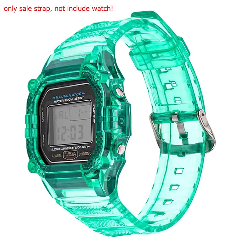 TPU Resin Watch Case and Strap for Casio G-Shock - Replacement Wristband for DW-5600, GW-M5610, M5600 and GLX-5600 Models