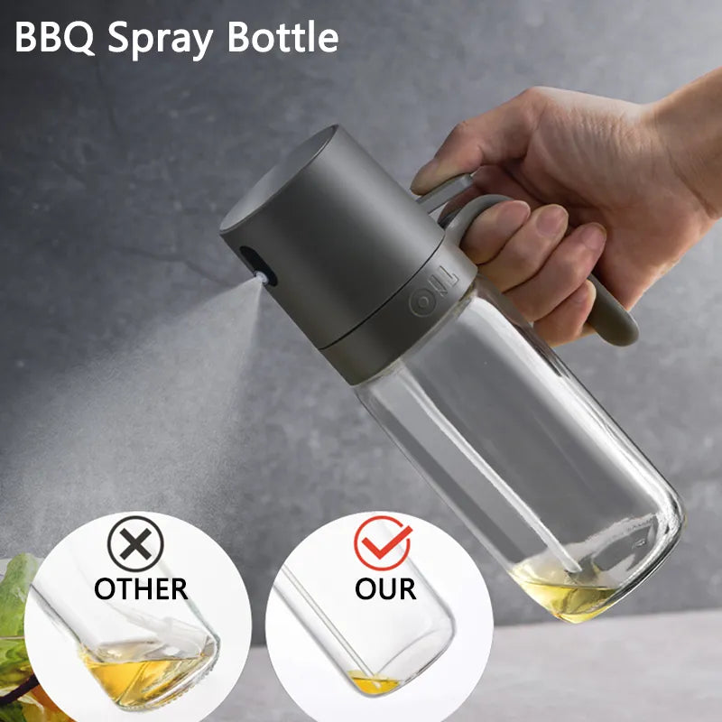 250ml High Borosilicate Glass Oil Spray Bottle: Versatile Olive Oil Mister and Cooking Dispenser for Air Fryer, Salad, and Baking
