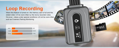 Motorcycle 2K Front & Rear DVR Dash Cam – WiFi GPS, Waterproof Full-Body Video Recorder Black Box