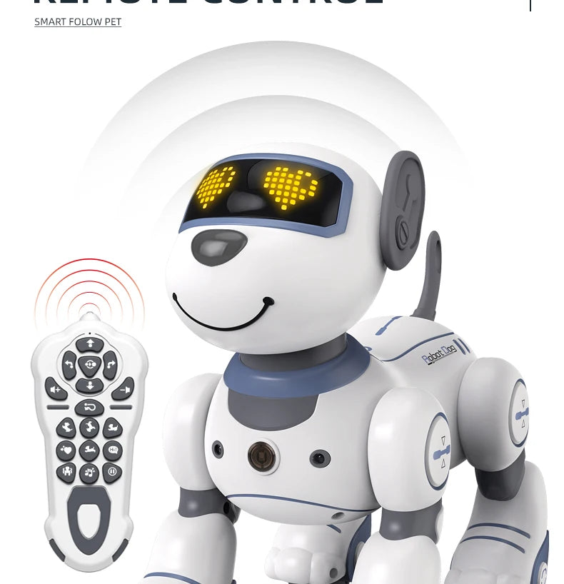 2-in-1 Intelligent Remote Control Robot Dog – Programmable Stunt & Voice Command Toy with Touch & Music for Kids