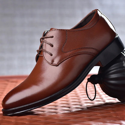 Men's Leather Derby Dress Shoes - Lace-Up Business & Wedding Shoes Size 38-48