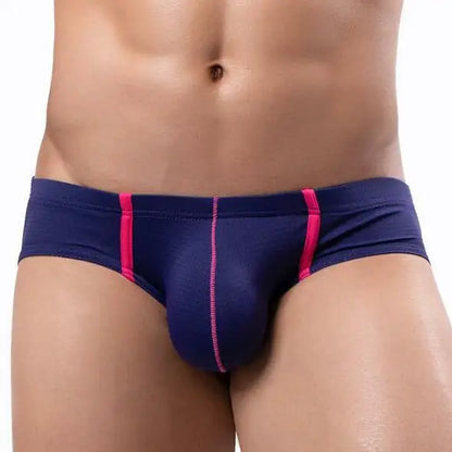 Men’s Ice Silk Low Waist Underwear – Breathable Mesh Boxer & Briefs, Lightweight Swim Bikini Trunks for Comfort Fit