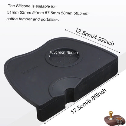 High Quality Silicone Espresso Tamper Mat – Slip-Resistant Rubber Corner Pad (No Tamper Included)