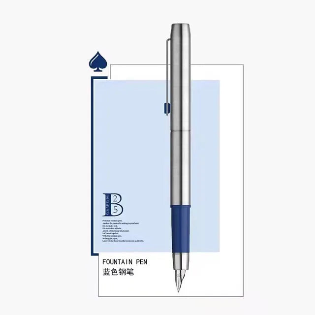 MAJOHN B25 Metal Fountain Pen - Fine Nib Stainless Steel Writing Pen with Ink Absorber for Business & Office Use