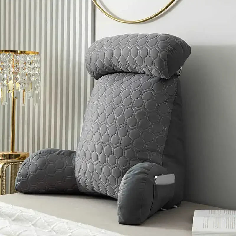 Triangle Reading Pillow – Cooling Latex Wedge Cushion, Removable & Washable Backrest for Sofa & Bed