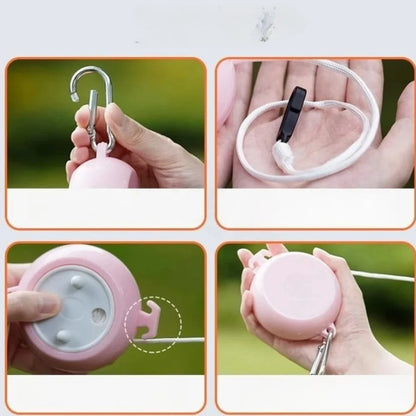 Retractable Outdoor Clothesline – Windproof Anti-Slip Laundry Drying Rope for Camping, Travel & Hotel Use