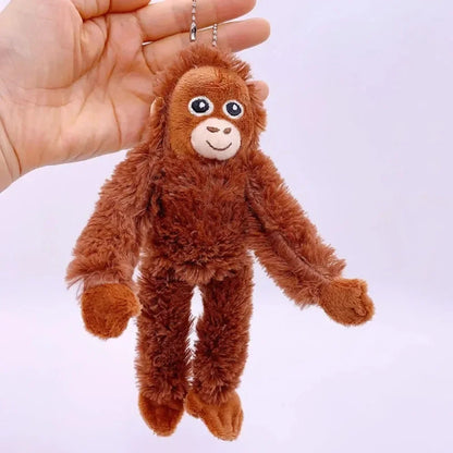 Cute Monkey Plush Pendant Keychain – Soft Stuffed Hanging Doll Backpack & Bag Accessory 🐵✨