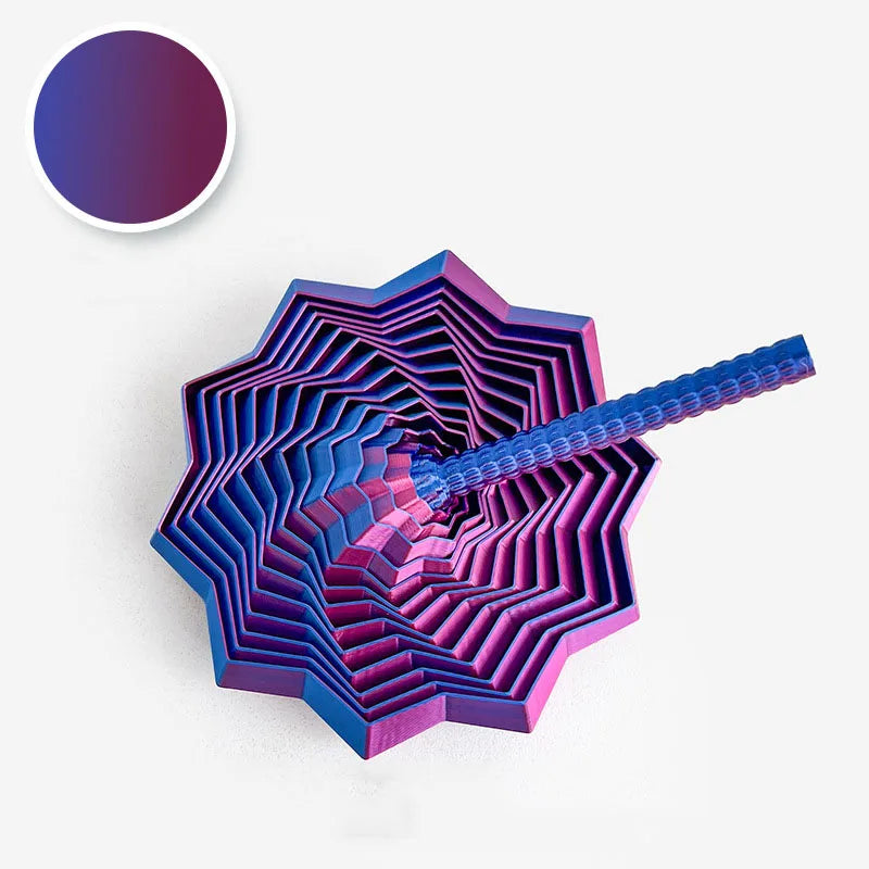 3D Printing Sensory Fidget Star – Hexagon Whirling Spiral Visual Illusion Stress Relief Ornament
