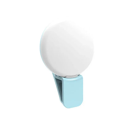 Portable Mini LED Selfie Ring Light - Clip-On Fill Light with 3-Level Dimming for Phone Photography