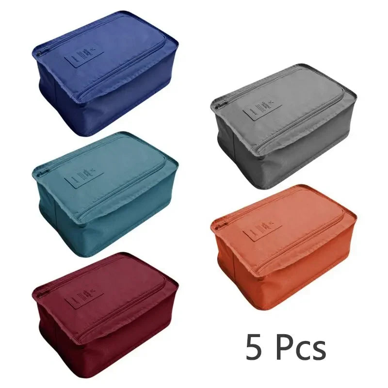5/1PCS Portable Folding Shoe Bag — Waterproof Travel Storage, Multifunctional Small Shoe Organizer for Beach & Travel