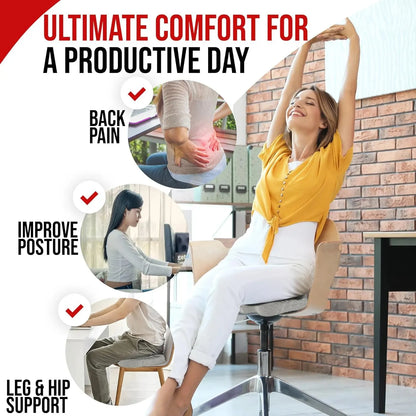 Ergonomic Memory Foam Seat Cushion – Hemorrhoid Relief Office Chair Cushion for Long Sitting Comfort (Students & Office Use)