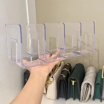 Acrylic Handbag Storage Rack – Transparent Divider Organizer for Luxury Bags Display & Storage