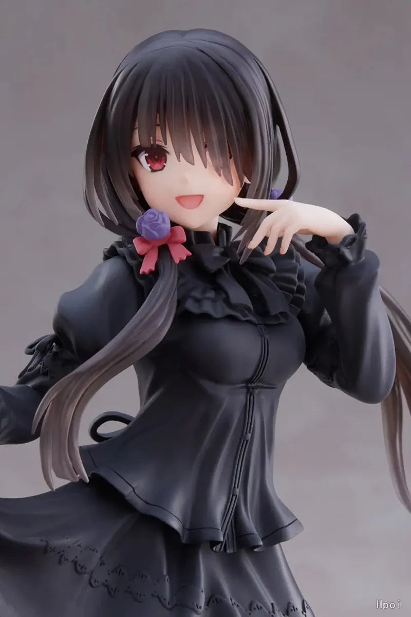 18cm Date A Live Tokisaki Kurumi Anime Figure — PVC Standing Model Toy in Black Dress, Cute Girl Car Interior Ornament