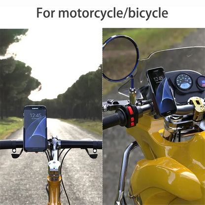 VIKEFON Aluminum Alloy Motorcycle & Bicycle Phone Holder – 4-7 inch Smartphone GPS Handlebar Mount